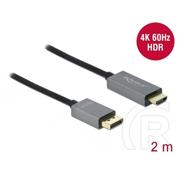 Delock DisplayPort > HDMI kábel (DP 1.4, 4K60Hz, 2m)