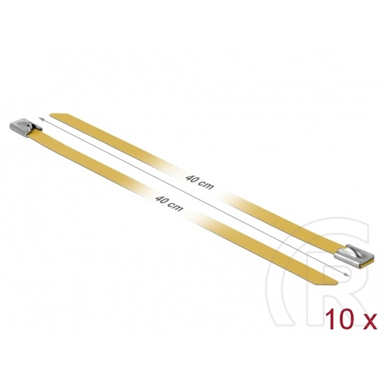 Delock rozsdamentes acél kábelkötegelő 10db (400x7,9mm, sárga)