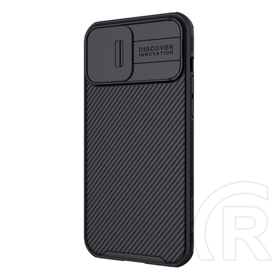 NILLKIN Apple iPhone 14 camshield pro védő (szilikon keret, közepesen ütésálló, kamera védelem, csíkos minta) fekete