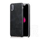 X-LEVEL Apple iPhone XS Max 6.5 műanyag telefonvédő (bőr hatású hátlap) fekete