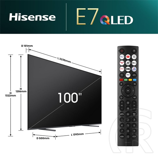 100" Hisense 100E7NQ 4K UHD Smart QLED TV
