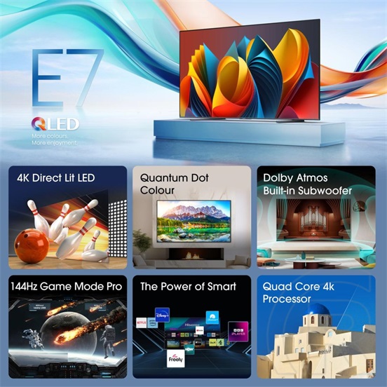 100" Hisense 100E7NQ 4K UHD Smart QLED TV