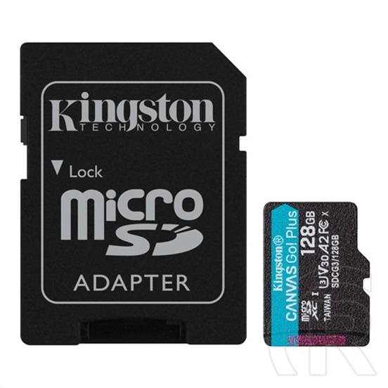 128GB MicroSDXC Card Kingston Canvas Go! Plus (Class 10, UHS-I U3) + adapter