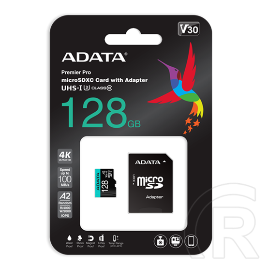 128 GB MicroSDXC Card ADATA Premier Pro (100 MB/s, Class 10, U3, V30, A2)