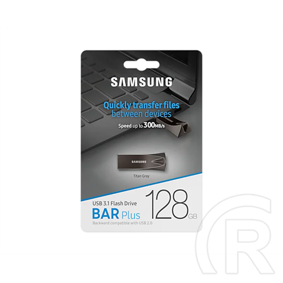 128 GB Pendrive USB 3.1 Samsung Bar Plus (vízálló, Titan Grey)
