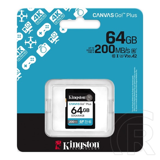 128 GB SDXC Card Kingston Canvas Go! Plus G4 (Class 10, UHS-I U3, V30)