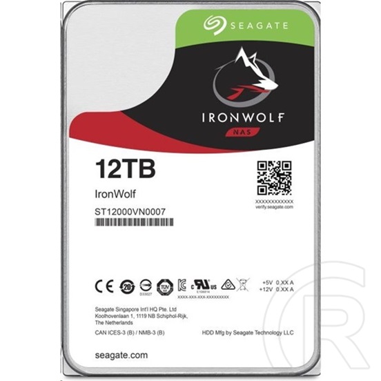 12 TB Seagate IronWolf HDD (3,5", SATA3, 7200 RPM, 256 MB cache)