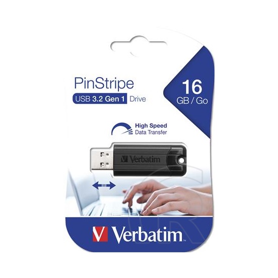 16 GB Pendrive 3.2 Verbatim PinStripe (fekete)