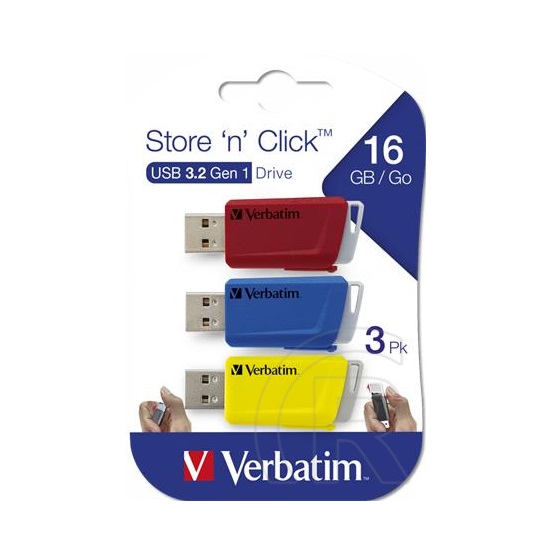 16 GB Pendrive 3.2 Verbatim Store n Click (piros/kék/sárga)