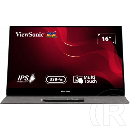 16" ViewSonic TD1655 FHD IPS monitor (60Hz, érintőképernyős, fekete)