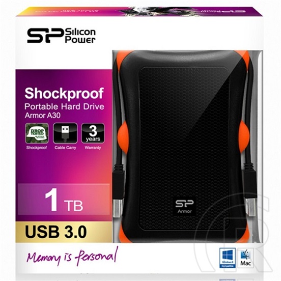 1 TB Silicon Power Armor A30 HDD (2,5", USB 3.0, fekete)