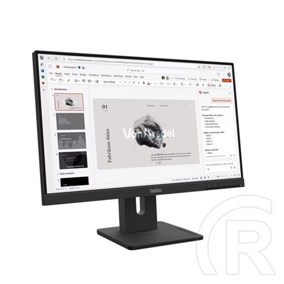21,5" Lenovo ThinkVision E22-40 monitor (IPS, 1920x1080, 100Hz, DP+HDMI+VGA, hangszóró, fekete)