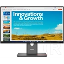23,8" Lenovo ThinkVision P24qd-40 monitor (IPS, 2560x1440, 48-120Hz, HDMI+DP+USB-C, RJ45, 300cd/m2, fekete)