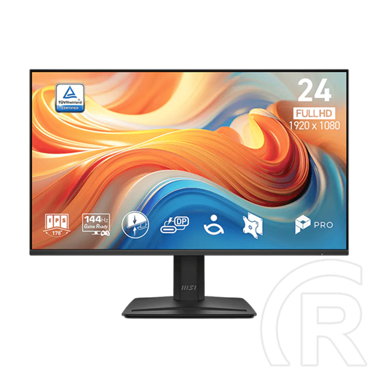 23,8" MSI MP242 E14C monitor (IPS, 1920x1080, 144Hz, HDMI, USB-C, fekete)