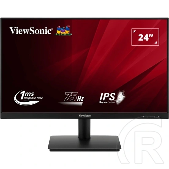 23,8" ViewSonic VA240-H-2 monitor (IPS, 1920x1080, 75Hz, HDMI, VGA, fekete)