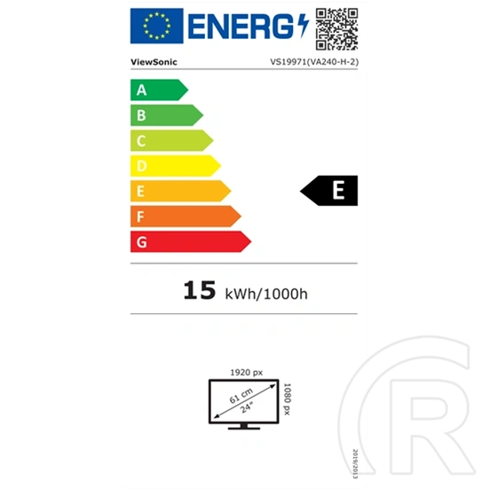 23,8" ViewSonic VA240-H-2 monitor (IPS, 1920x1080, 75Hz, HDMI, VGA, fekete)