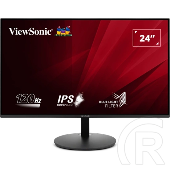 24" ViewSonic VA24E1-H monitor (IPS, 1920x1080, 120Hz, HDMI+VGA, fekete)