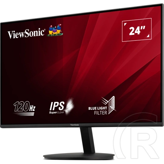 24" ViewSonic VA24E1-H monitor (IPS, 1920x1080, 120Hz, HDMI+VGA, fekete)