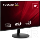 24" ViewSonic VA24E1-H monitor (IPS, 1920x1080, 120Hz, HDMI+VGA, fekete)