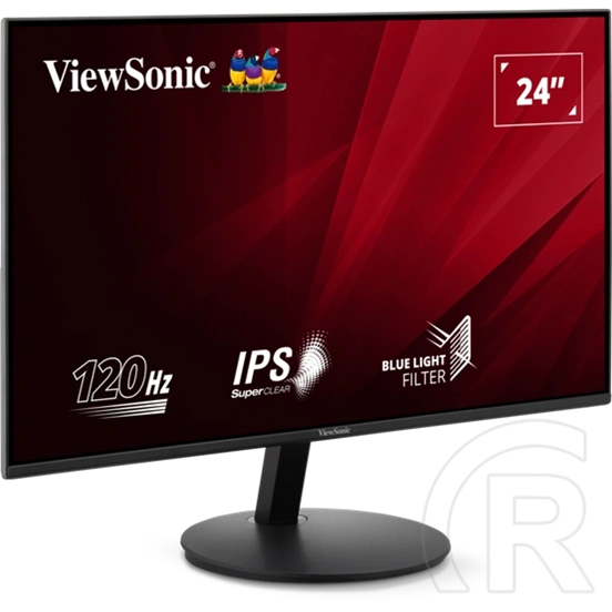 24" ViewSonic VA24E1-H monitor (IPS, 1920x1080, 120Hz, HDMI+VGA, fekete)