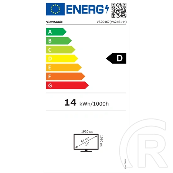 24" ViewSonic VA24E1-H monitor (IPS, 1920x1080, 120Hz, HDMI+VGA, fekete)