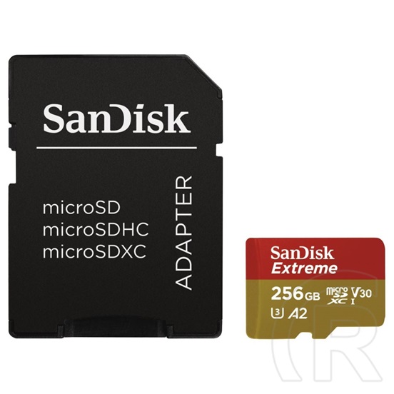 256GB MicroSDXC Card SanDisk Extreme (190 MB/s, Class 10, UHS-I U3, V30, A2)