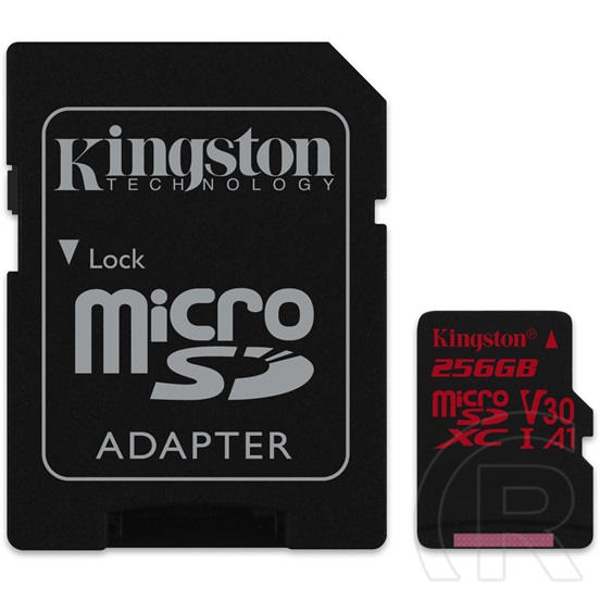 256GB MicroSDXC Card Kingston Canvas React (Class 10, UHS-I U3, A1, V30) 1 adapter