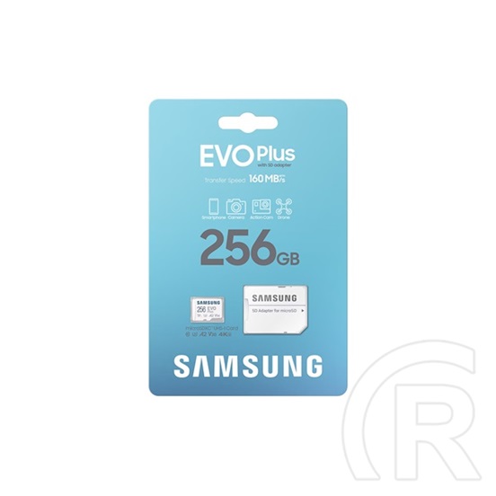 256 GB MicroSDXC Samsung EVO Plus memóriakártya (Class 10, UHS-1, SD adapter)
