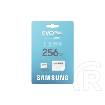 256 GB MicroSDXC Samsung EVO Plus memóriakártya (Class 10, UHS-1, SD adapter)