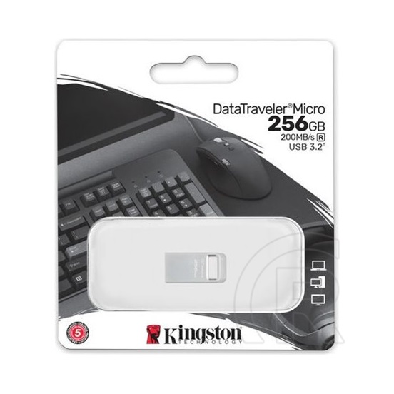 256 GB Pendrive USB 3.2 Kingston DataTraveler Micro (ezüst)