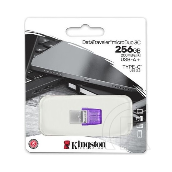 256 GB Pendrive USB 3.2 + Type-C Kingston DataTraveler microDuo 3C (lila)