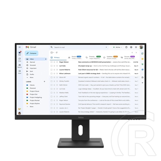 27" Lenovo ThinkVision E27-40 monitor (IPS, 1920x1080, 100Hz, DP+HDMI+VGA, 4ms, fekete)
