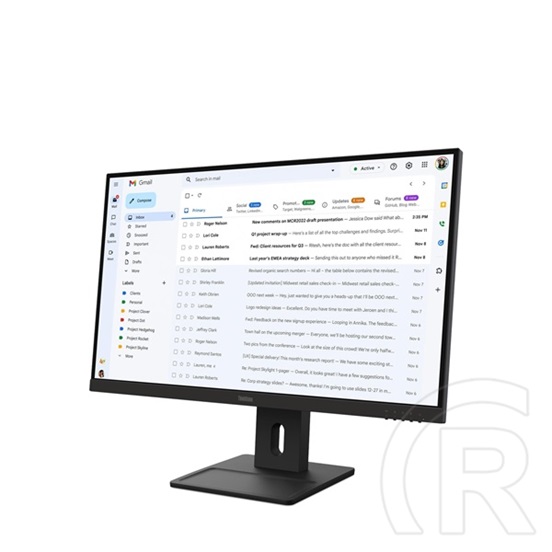27" Lenovo ThinkVision E27-40 monitor (IPS, 1920x1080, 100Hz, DP+HDMI+VGA, 4ms, fekete)