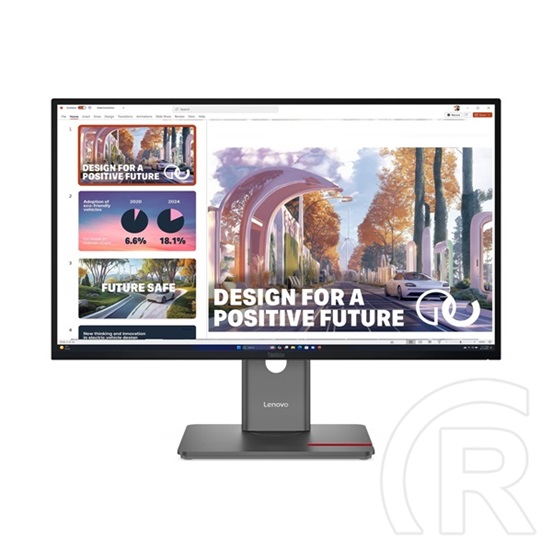 27" Lenovo ThinkVision P27qd-40 monitor (2560x1440, IPS, 24-120Hz, HDMI, DP, USB-C, RJ45, fekete)