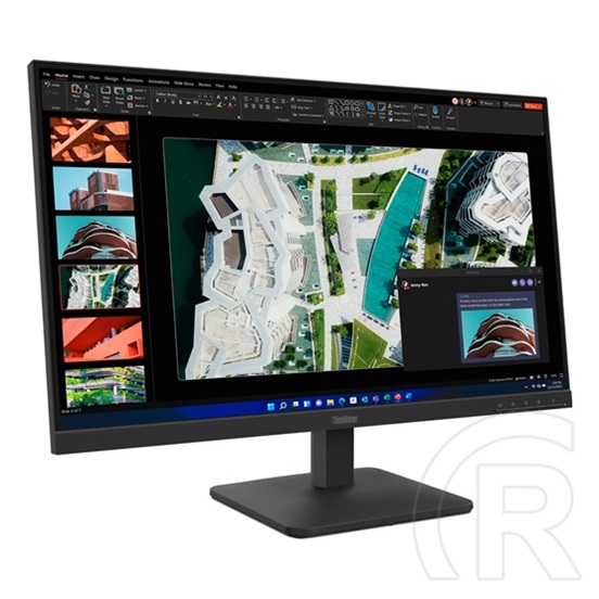 27" Lenovo ThinkVision S27-4e monitor (IPS, 1920x1080, 100Hz, HDMI+VGA, fekete)