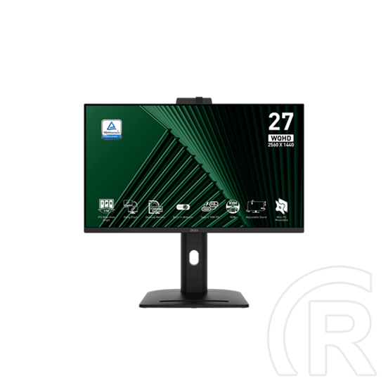 27" MSI Business PRO MP275QPDG monitor (IPS, 2560x1440, 100Hz, Type-C 98W PD, DP+2xHDMI, dokkoló, beépített webkamera, R