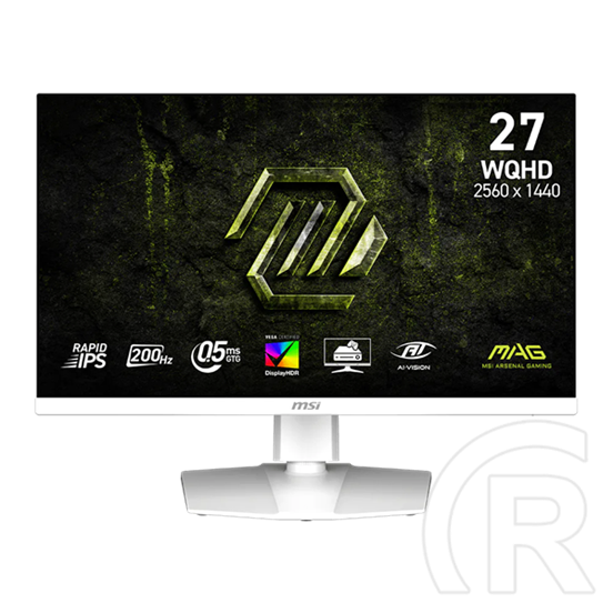 27" MSI MAG 274QRFW E20 monitor (IPS, 2560x1440, 200Hz, DP+2xHDMI, fehér)