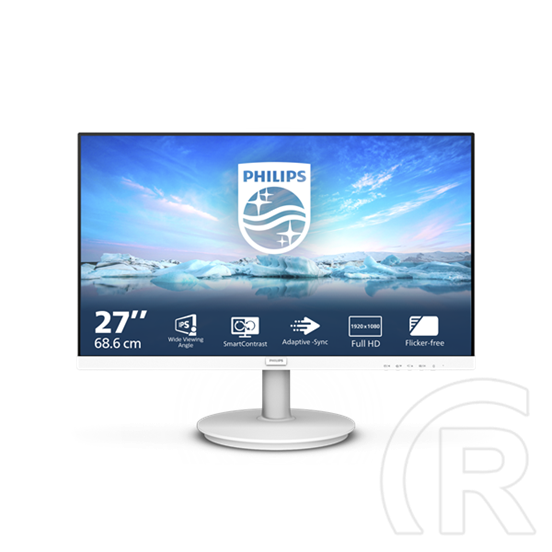 27" PHILIPS IPS monitor 271V8AW, 1920x1080, 16:9, 250cd/m2, 4ms, HDMI/VGA, hangszóró, fehér