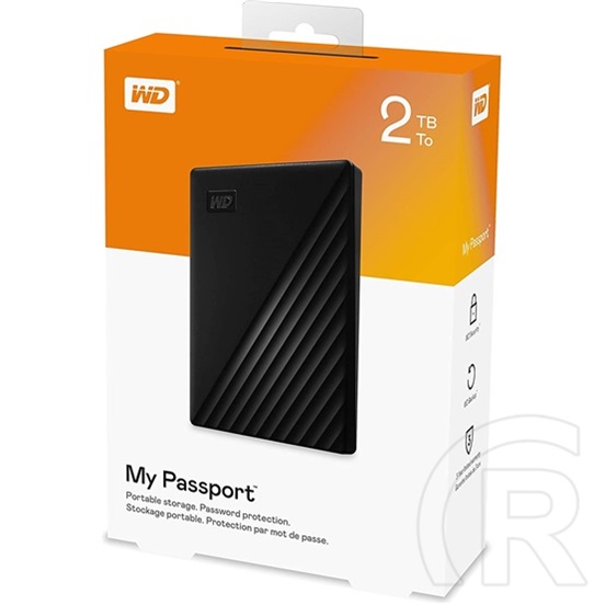 2 TB Western Digital My Passport külső HDD (2,5", USB 3.2 Gen.1, fekete)