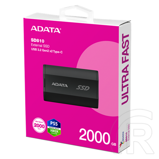 2 TB ADATA SD810 külső SSD (USB 3.2 Gen 2, Type-C, fekete)