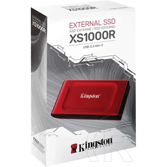 2 TB Kingston XS1000 hordozható SSD (külső, USB 3.2 Gen 2, piros)