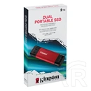 2 TB Kingston hordozható SSD (USB Type-A, USB Type-C, USB 3.2 Gen 2, 1 050MB/s olvasás, 950MB/s írás)