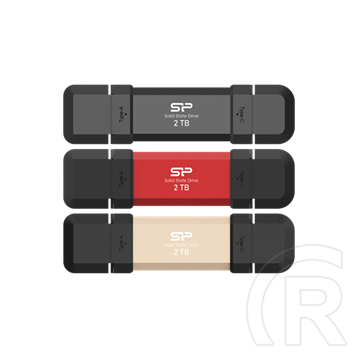 2 TB Pendrive Silicon Power DS72 (USB 3.2 Gen2, USB-A, USB-C, 1050 MB/s olvasás, 1000 MB/s írás, fekete)