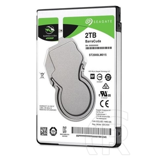 2 TB Seagate Barracuda HDD (2,5", SATA3, 5400 rpm, 128 MB Cache)