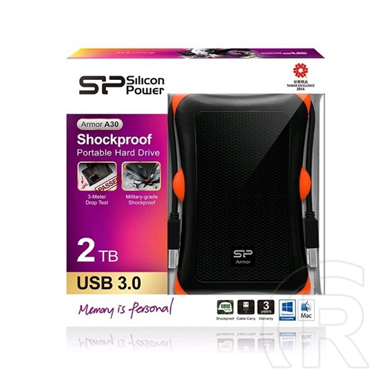 2 TB Silicon Power Armor A30 HDD (2,5", USB 3.0, fekete)
