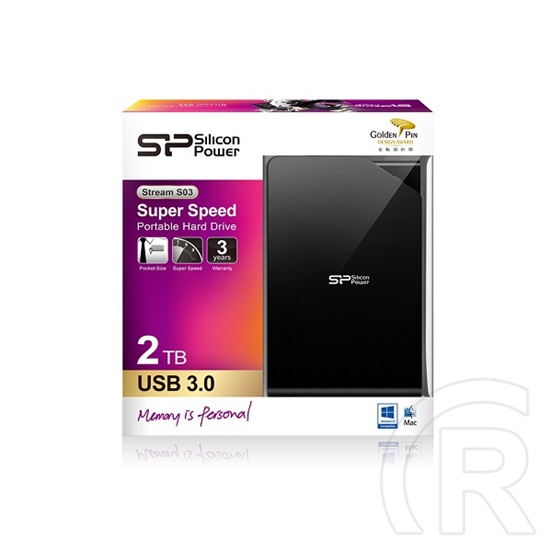 2 TB Silicon Power Stream S03 HDD (2,5", USB 3.0, fekete)