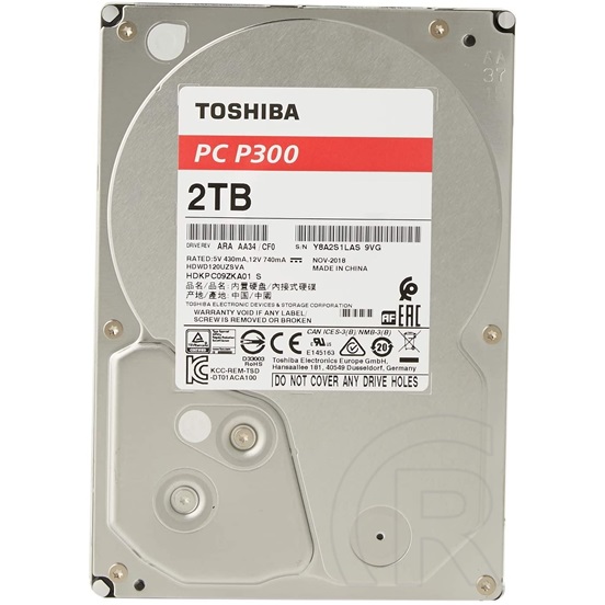 2 TB Toshiba P300 HDD (3,5", SATA3, 5400 rpm, 128 MB cache, SMR)