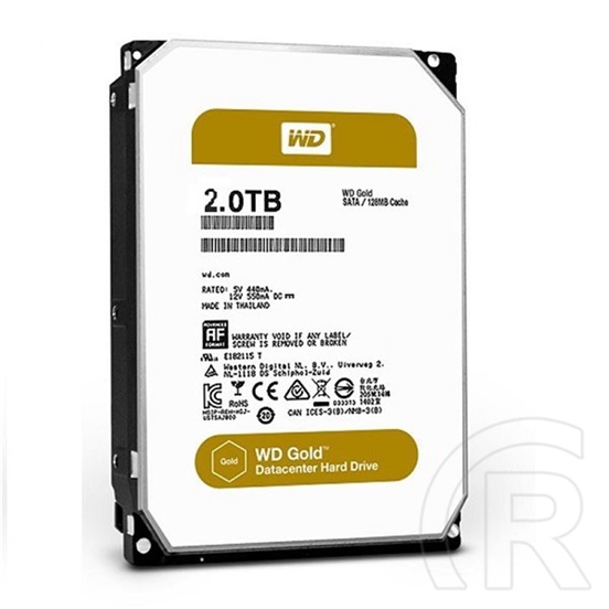 2 TB Western Digital Gold HDD (3,5", SATA3, 7200 RPM, 128 MB Cache)