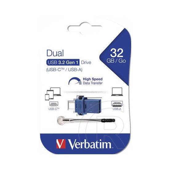 32 GB Pendrive 3.2+USB-C adapter Verbatim Dual