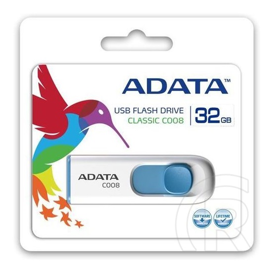 32 GB Pendrive USB 2.0 Adata Classic C008 (fehér-kék)